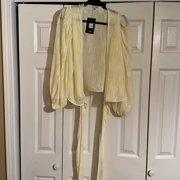 Fashion Nova Tops - Dress wrap blouse yellow size small